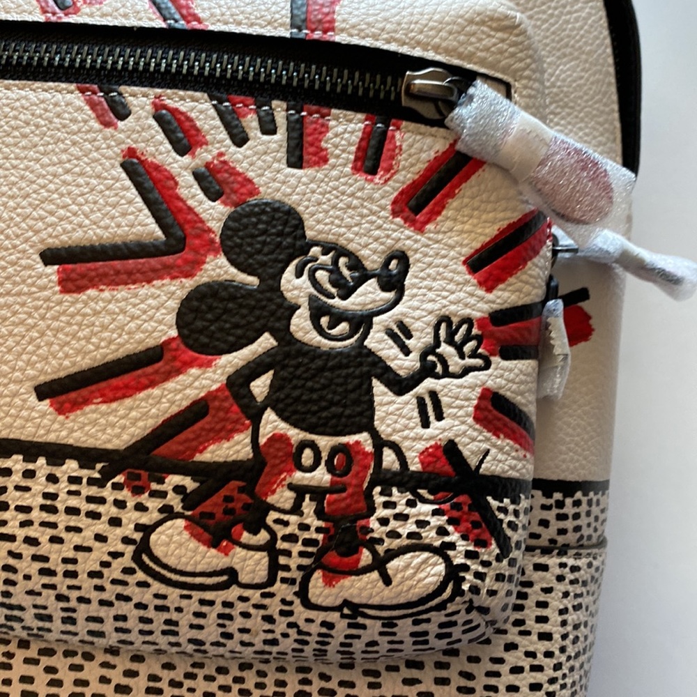 Coach Disney Mickey Mouse X Keith Haring West Backpack UFO Space Bag Large - Picture 8 of 10